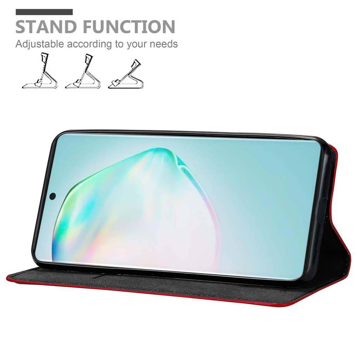 Cadorabo Hülle für Samsung Galaxy A91 / S10 LITE / M80s Schutz Hülle in Rot Handyhülle Etui Case Cover Magnetverschluss