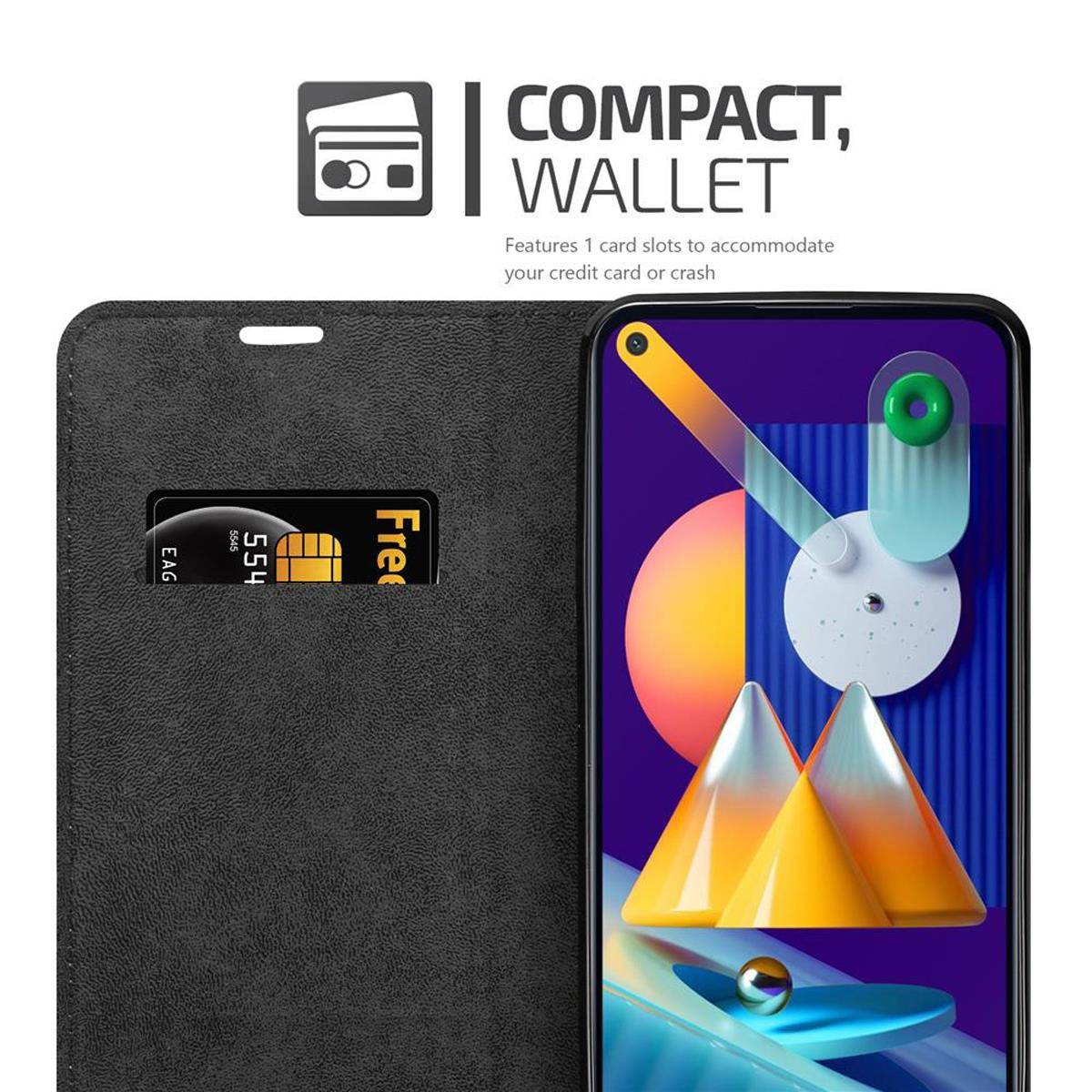 Cadorabo Hülle für Samsung Galaxy A11 / M11 Schutz Hülle in Braun Handyhülle Etui Case Cover Magnetverschluss