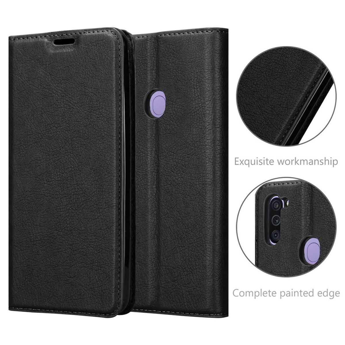Cadorabo Hülle für Samsung Galaxy A11 / M11 Schutz Hülle in Schwarz Handyhülle Etui Case Cover Magnetverschluss