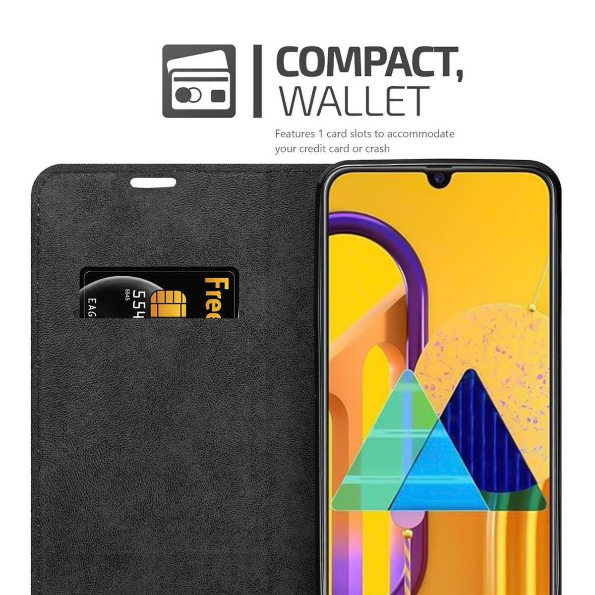 Cadorabo Hülle für Samsung Galaxy M21 / M30s Schutz Hülle in Rot Handyhülle Etui Case Cover Magnetverschluss
