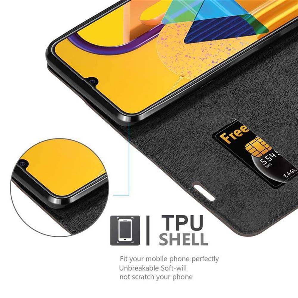 Cadorabo Hülle für Samsung Galaxy M21 / M30s Schutz Hülle in Braun Handyhülle Etui Case Cover Magnetverschluss