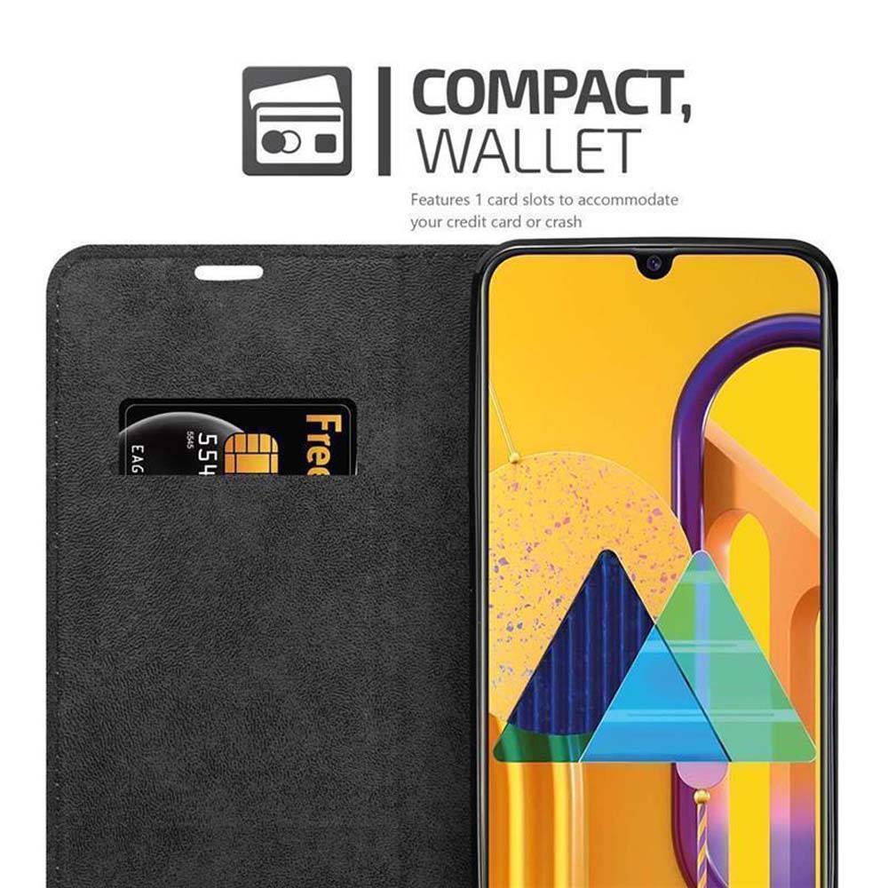 Cadorabo Hülle für Samsung Galaxy M21 / M30s Schutz Hülle in Schwarz Handyhülle Etui Case Cover Magnetverschluss