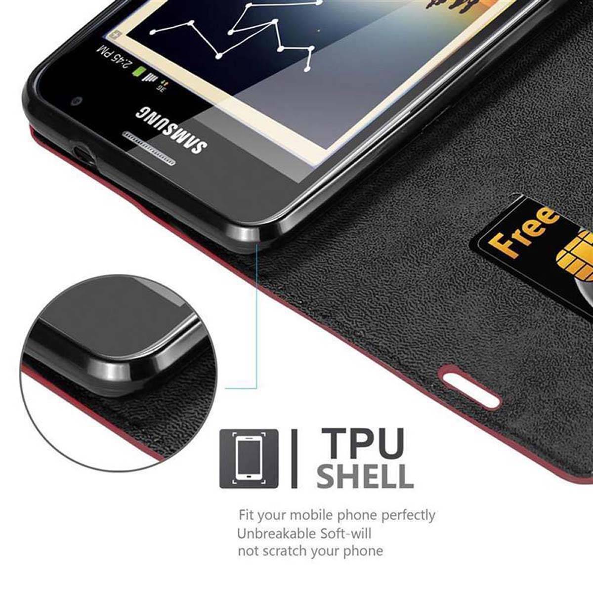 Cadorabo Hülle für Samsung Galaxy NOTE 1 Schutz Hülle in Rot Handyhülle Etui Case Cover Magnetverschluss