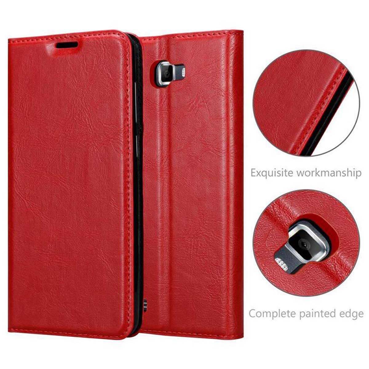 Cadorabo Hülle für Samsung Galaxy NOTE 1 Schutz Hülle in Rot Handyhülle Etui Case Cover Magnetverschluss