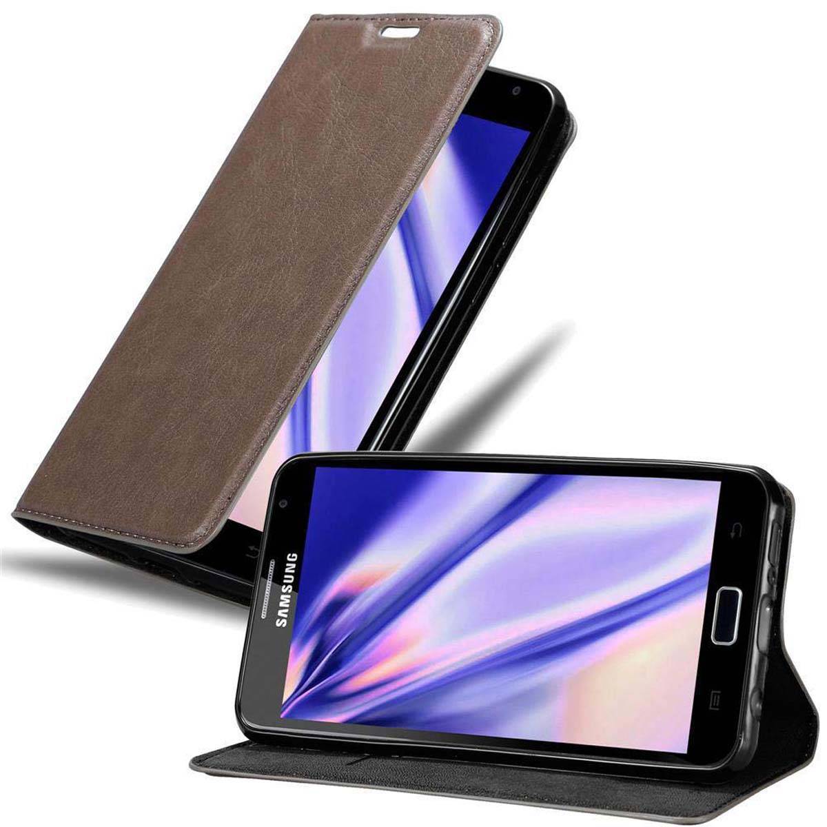Cadorabo Hülle für Samsung Galaxy NOTE 1 Schutz Hülle in Braun Handyhülle Etui Case Cover Magnetverschluss