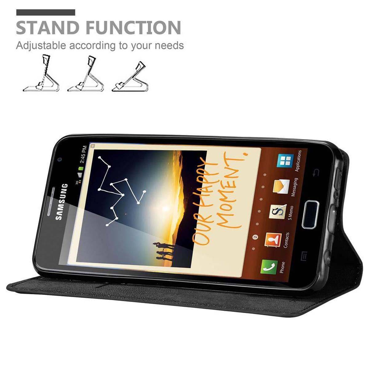 Cadorabo Hülle für Samsung Galaxy NOTE 1 Schutz Hülle in Schwarz Handyhülle Etui Case Cover Magnetverschluss