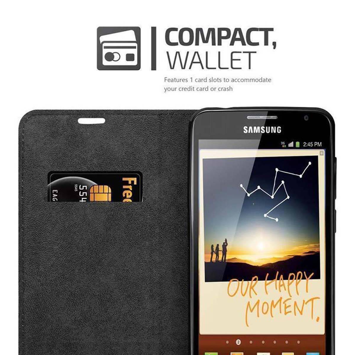 Cadorabo Hülle für Samsung Galaxy NOTE 1 Schutz Hülle in Schwarz Handyhülle Etui Case Cover Magnetverschluss