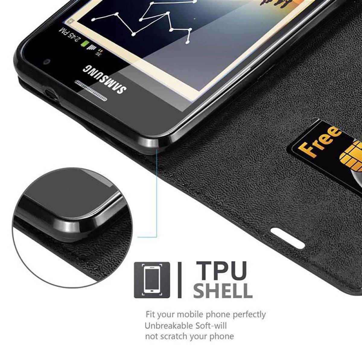 Cadorabo Hülle für Samsung Galaxy NOTE 1 Schutz Hülle in Schwarz Handyhülle Etui Case Cover Magnetverschluss