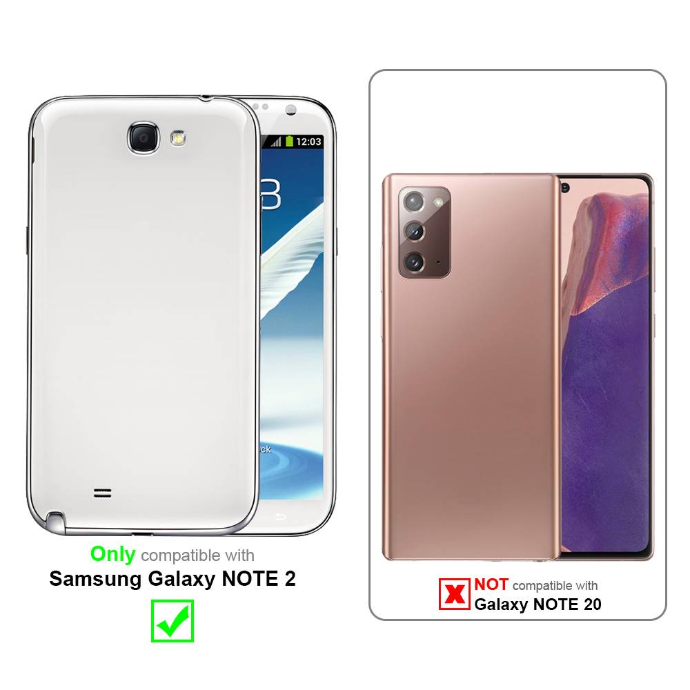 Cadorabo Hülle für Samsung Galaxy NOTE 2 Schutz Hülle in Rot Handyhülle Etui Case Cover Magnetverschluss
