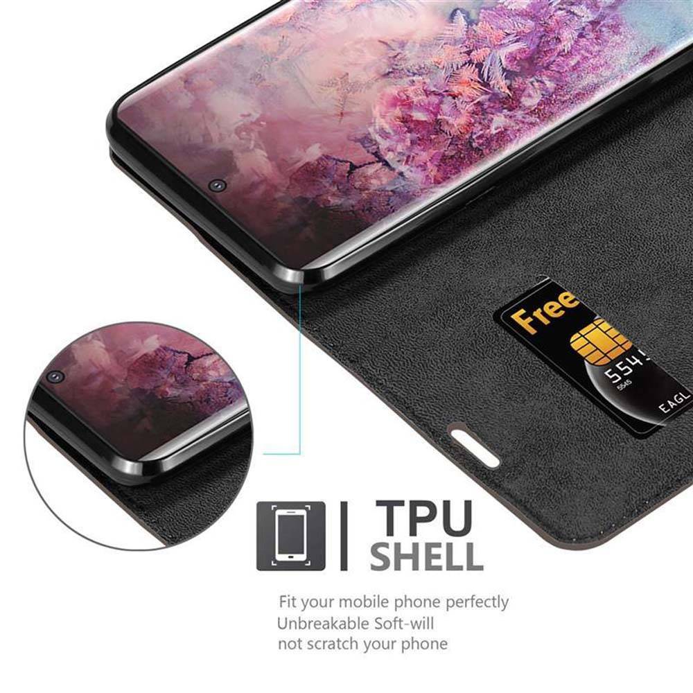 Cadorabo Hülle für Samsung Galaxy NOTE 10 PLUS Schutz Hülle in Braun Handyhülle Etui Case Cover Magnetverschluss