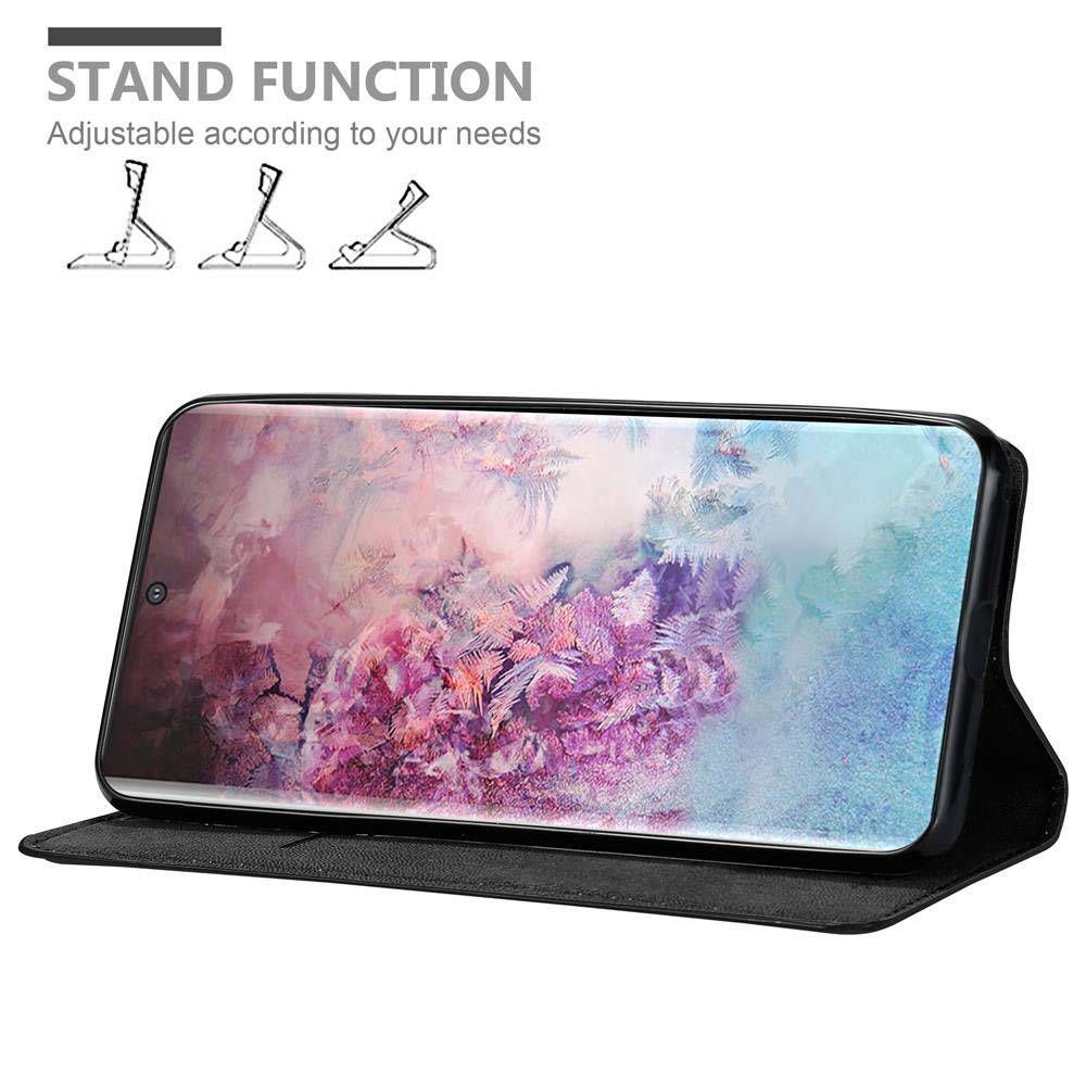 Cadorabo Hülle für Samsung Galaxy NOTE 10 PLUS Schutz Hülle in Schwarz Handyhülle Etui Case Cover Magnetverschluss