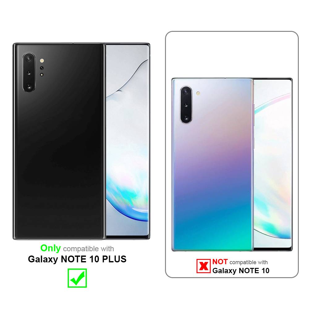Cadorabo Hülle für Samsung Galaxy NOTE 10 PLUS Schutz Hülle in Schwarz Handyhülle Etui Case Cover Magnetverschluss