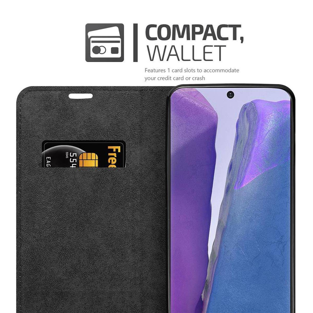 Cadorabo Hülle für Samsung Galaxy NOTE 20 Schutz Hülle in Braun Handyhülle Etui Case Cover Magnetverschluss