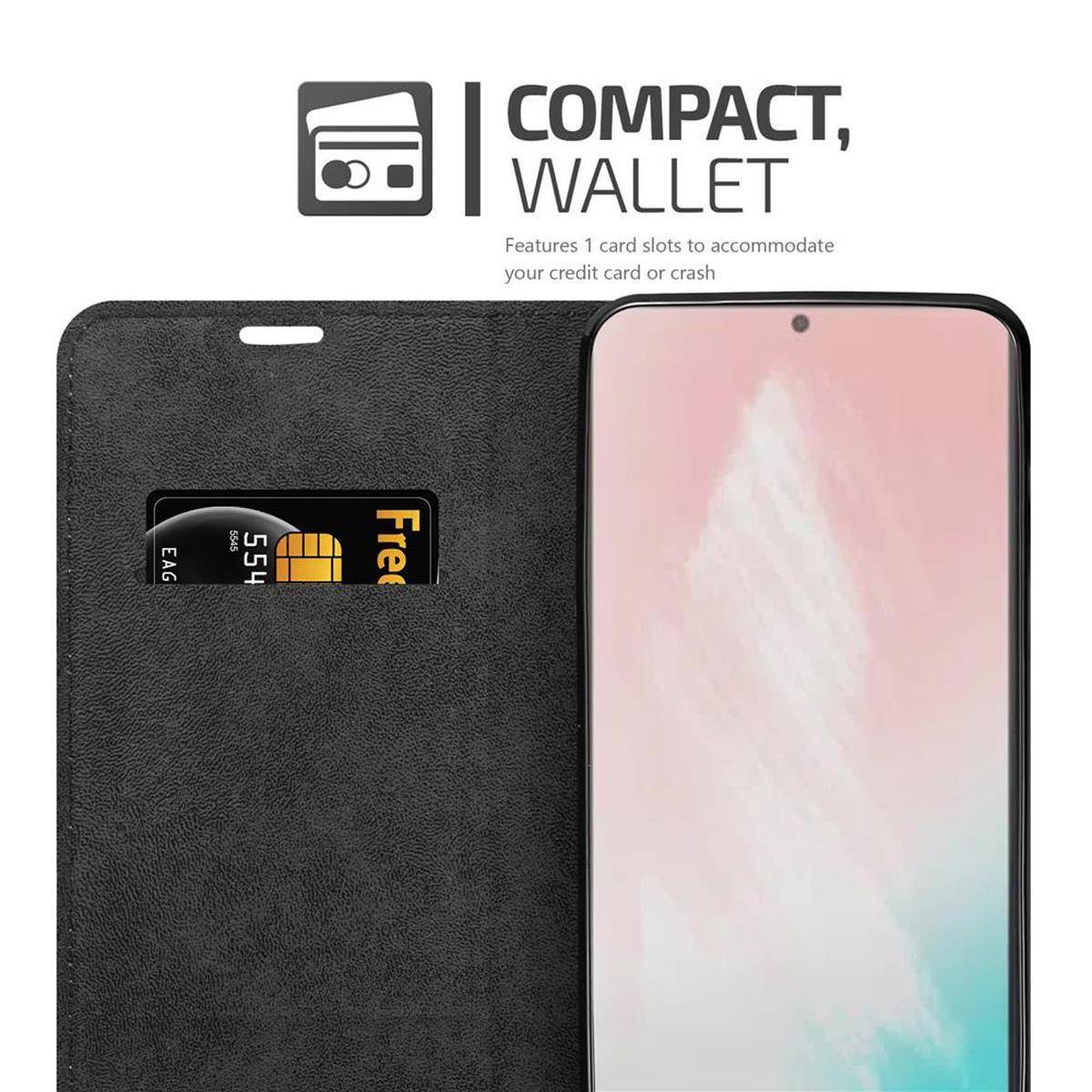 Cadorabo Hülle für Samsung Galaxy NOTE 20 PLUS Schutz Hülle in Schwarz Handyhülle Etui Case Cover Magnetverschluss