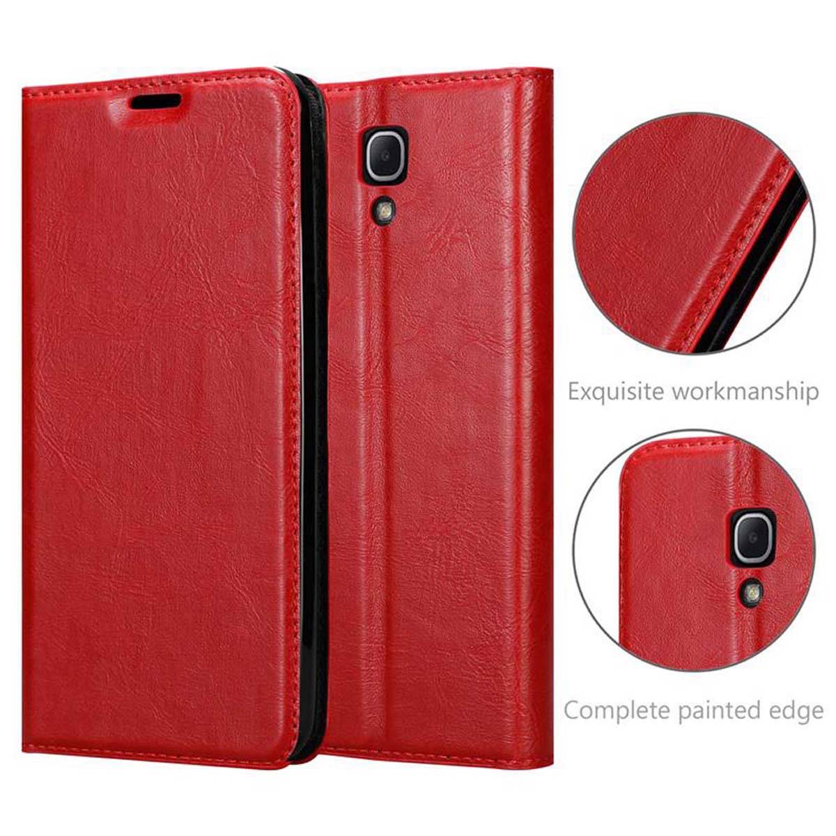Cadorabo Hülle für Samsung Galaxy MEGA 6.3 Schutz Hülle in Rot Handyhülle Etui Case Cover Magnetverschluss