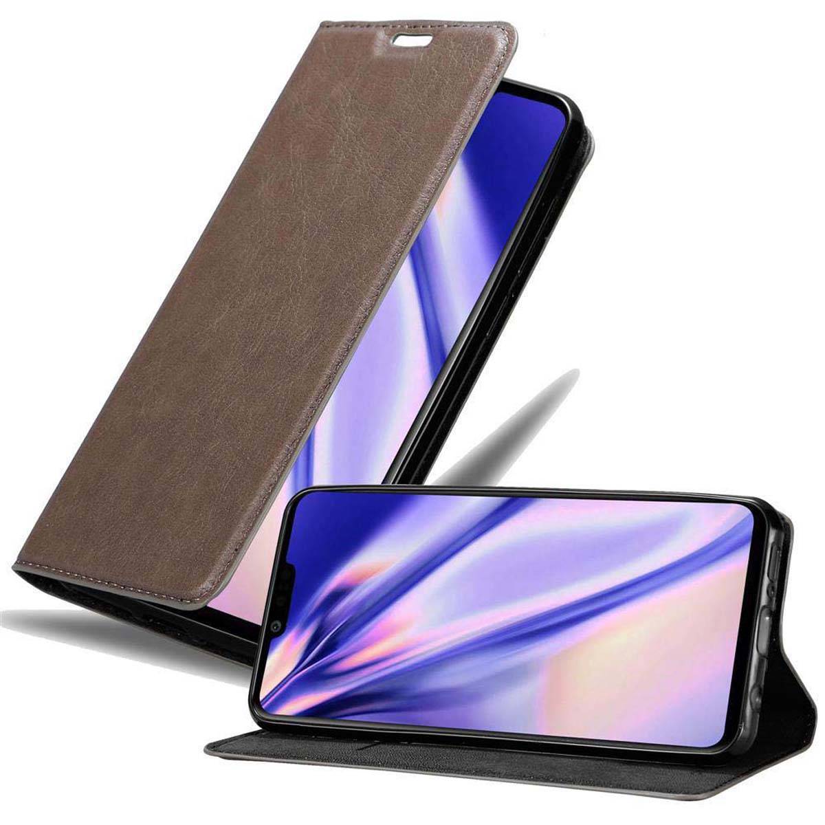 Cadorabo Hülle für LG G8 ThinQ Schutz Hülle in Braun Handyhülle Etui Case Cover Magnetverschluss