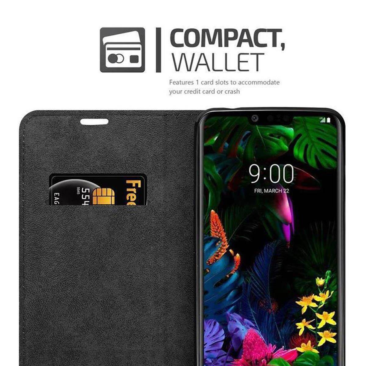 Cadorabo Hülle für LG G8S Schutz Hülle in Rot Handyhülle Etui Case Cover Magnetverschluss