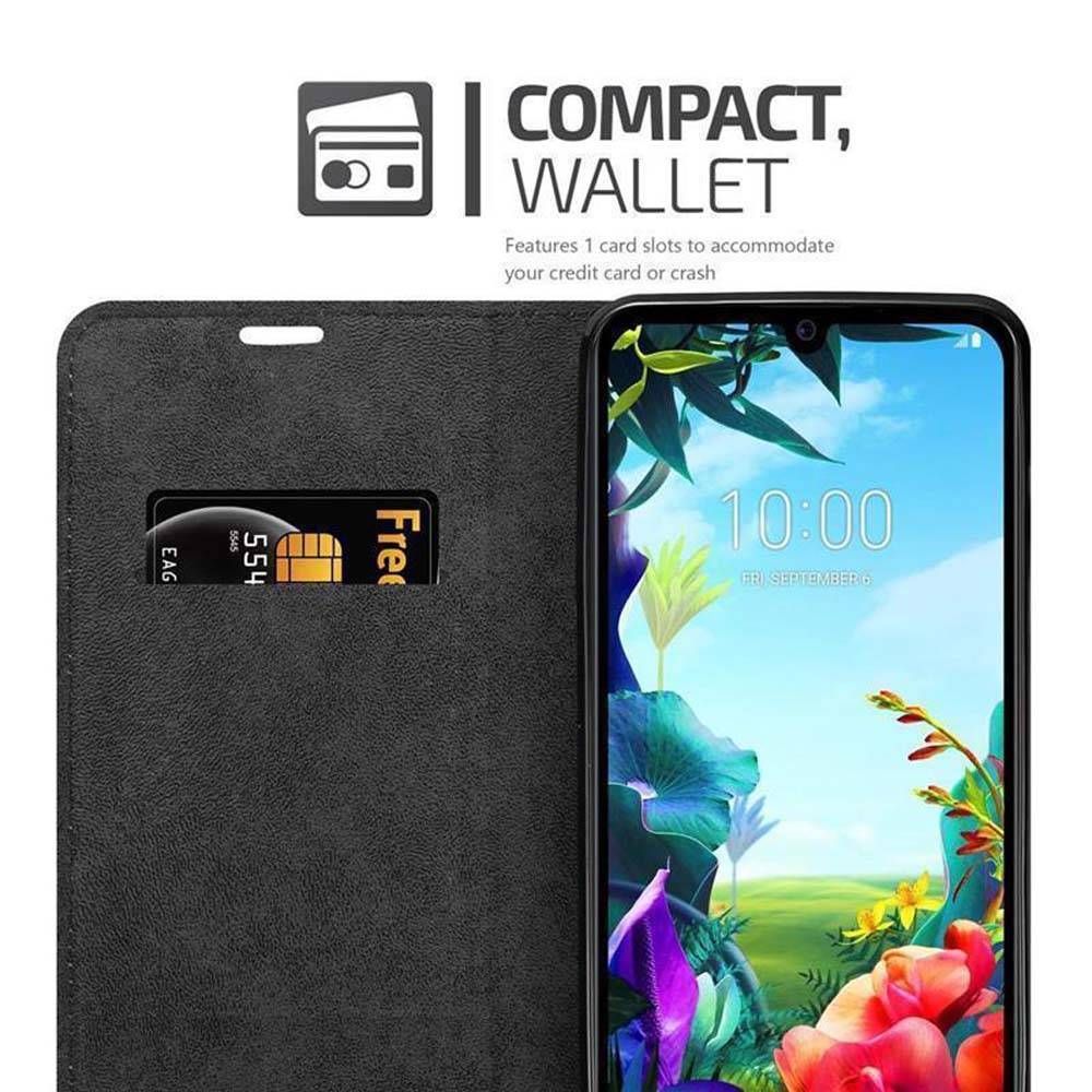 Cadorabo Hülle für LG K40S Schutz Hülle in Schwarz Handyhülle Etui Case Cover Magnetverschluss