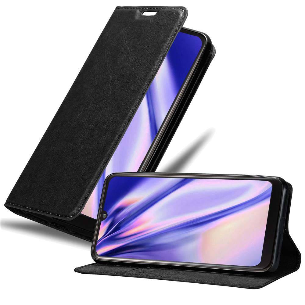 Cadorabo Hülle für LG K50 Schutz Hülle in Schwarz Handyhülle Etui Case Cover Magnetverschluss