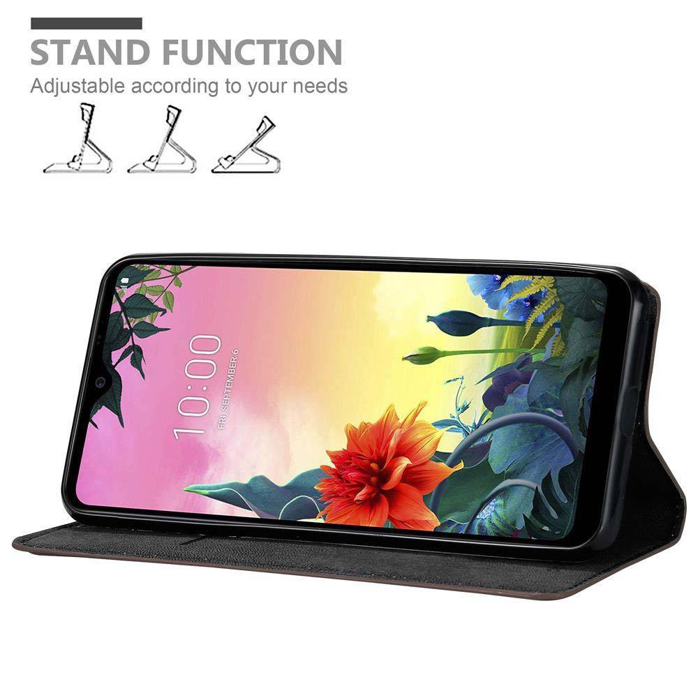 Cadorabo Hülle für LG K50S Schutz Hülle in Braun Handyhülle Etui Case Cover Magnetverschluss