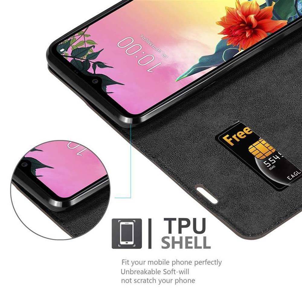 Cadorabo Hülle für LG K50S Schutz Hülle in Braun Handyhülle Etui Case Cover Magnetverschluss