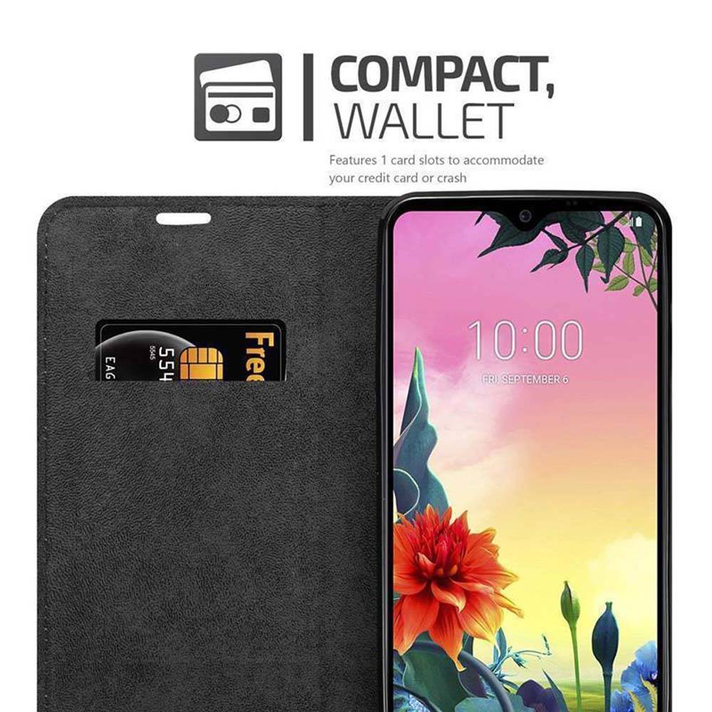 Cadorabo Hülle für LG K50S Schutz Hülle in Schwarz Handyhülle Etui Case Cover Magnetverschluss