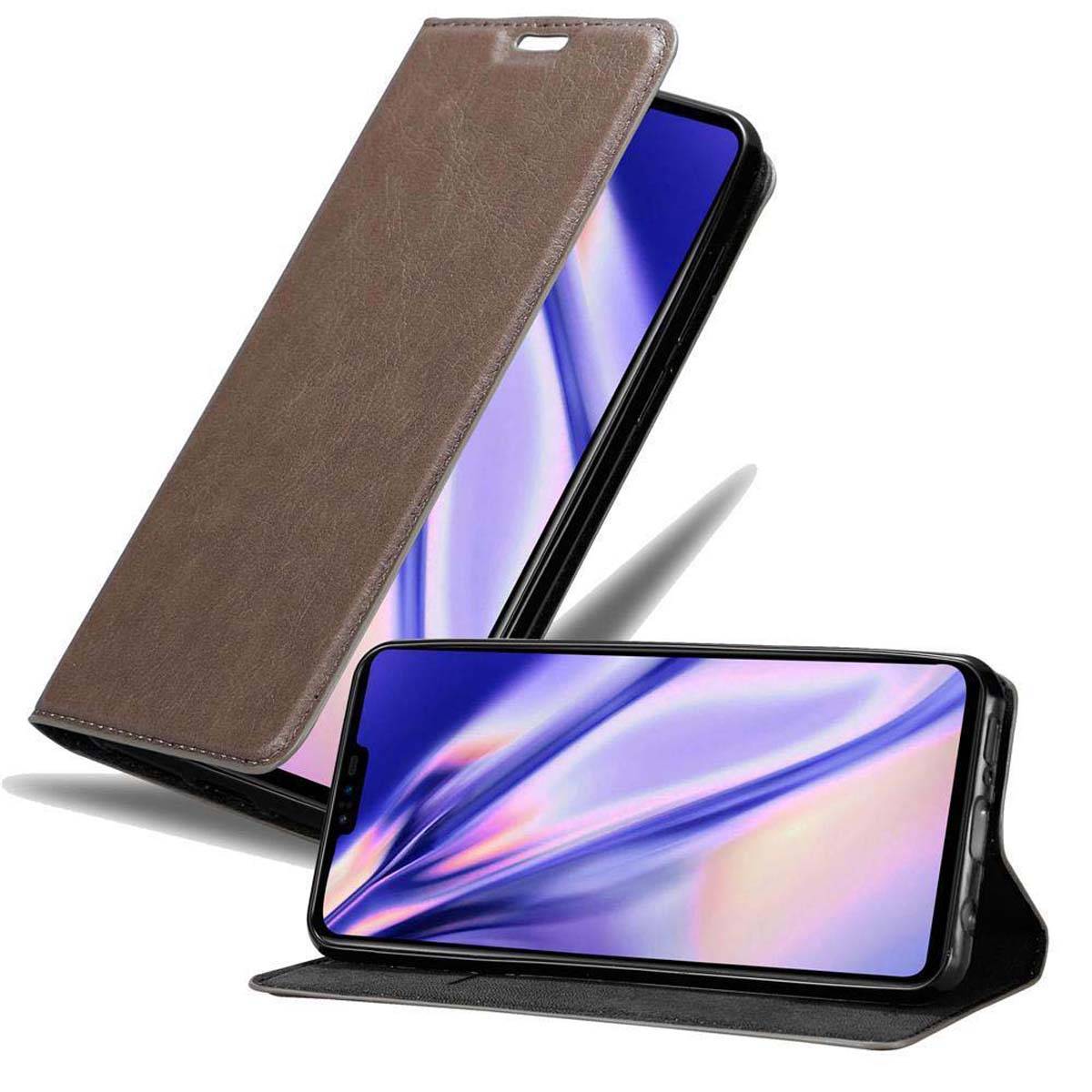 Cadorabo Hülle für LG V50 Schutz Hülle in Braun Handyhülle Etui Case Cover Magnetverschluss