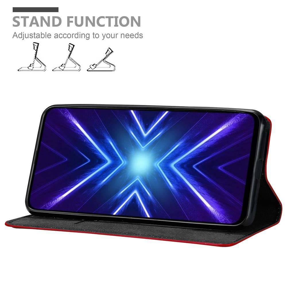 Cadorabo Hülle für Honor 9X PRO Schutz Hülle in Rot Handyhülle Etui Case Cover Magnetverschluss