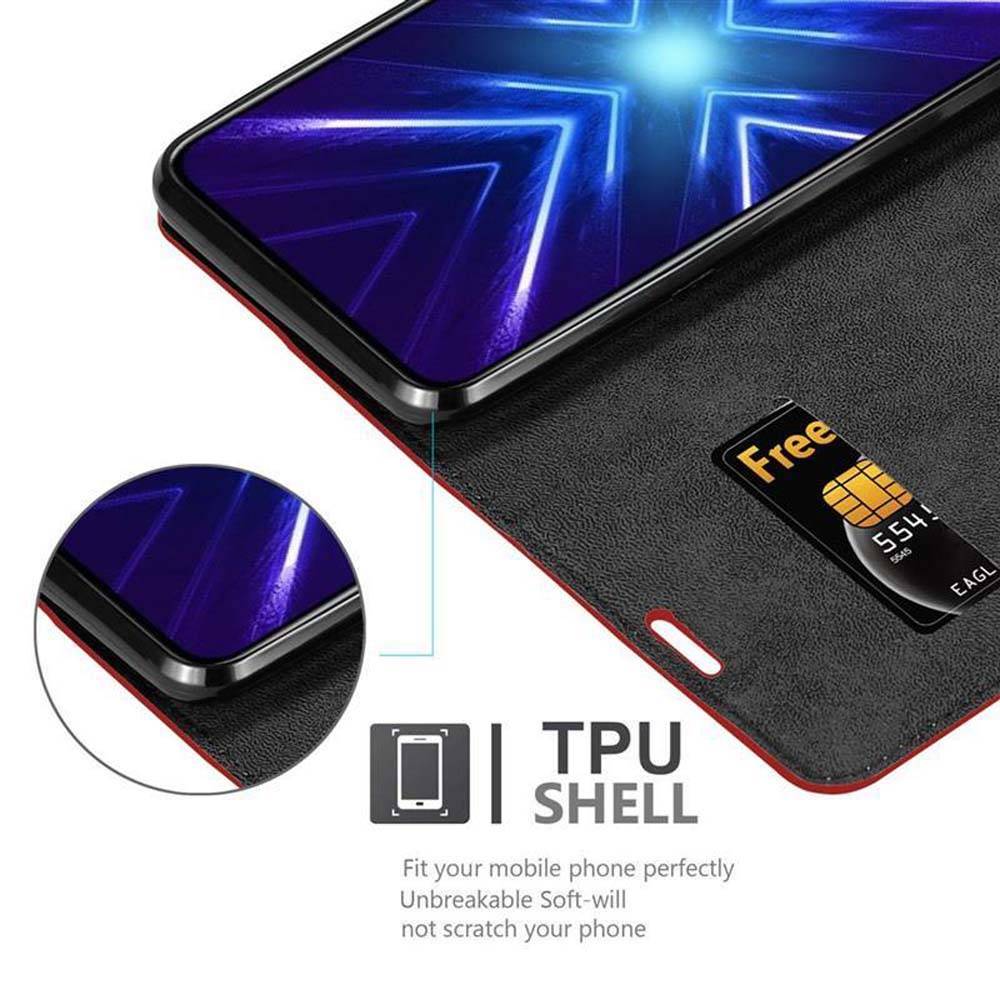 Cadorabo Hülle für Honor 9X PRO Schutz Hülle in Rot Handyhülle Etui Case Cover Magnetverschluss