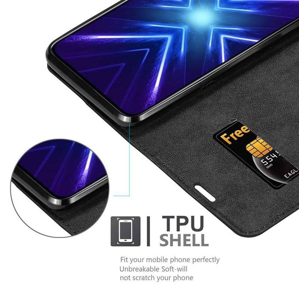 Cadorabo Hülle für Honor 9X PRO Schutz Hülle in Schwarz Handyhülle Etui Case Cover Magnetverschluss