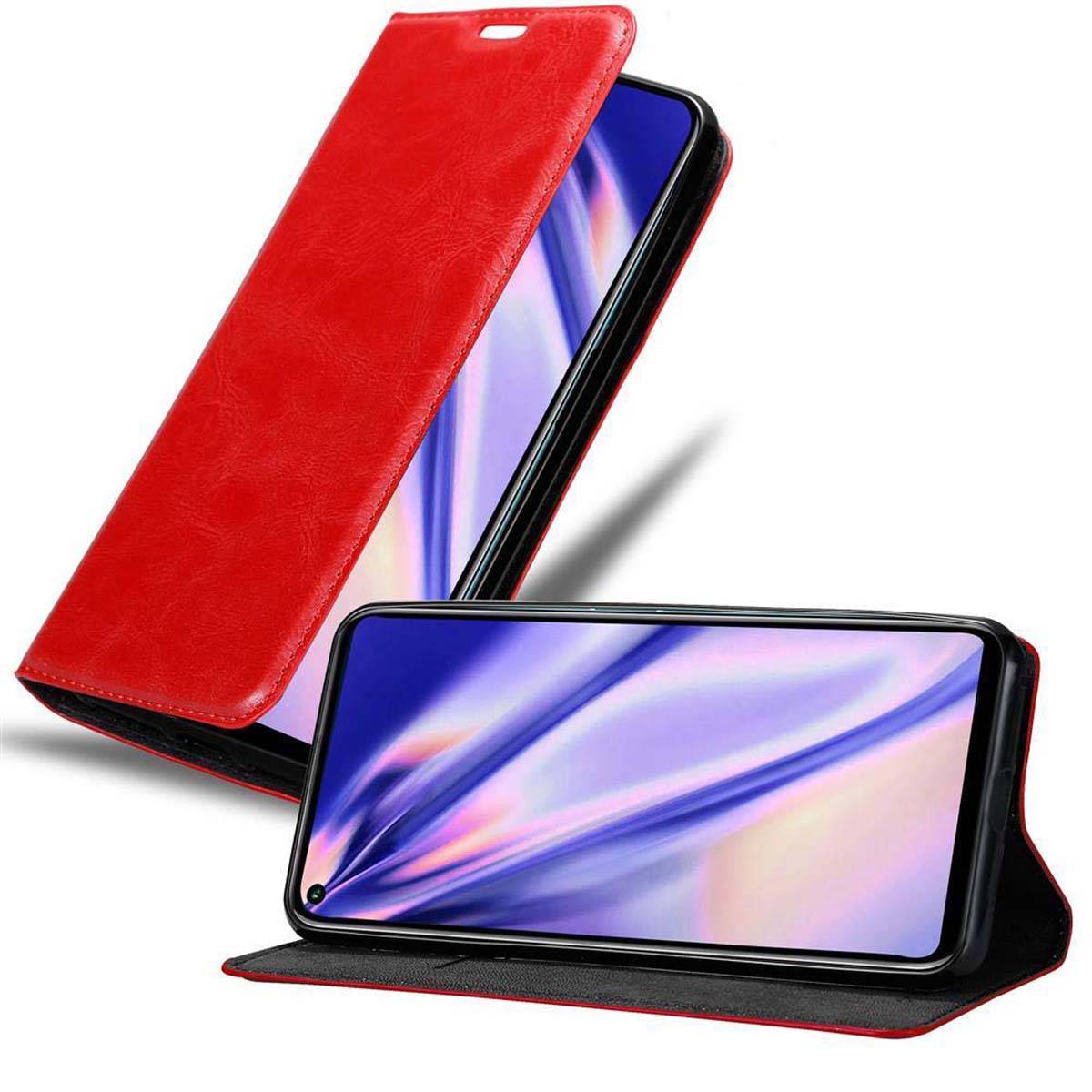 Cadorabo Hülle für Honor 20 / 20S / Huawei NOVA 5T Schutz Hülle in Rot Handyhülle Etui Case Cover Magnetverschluss