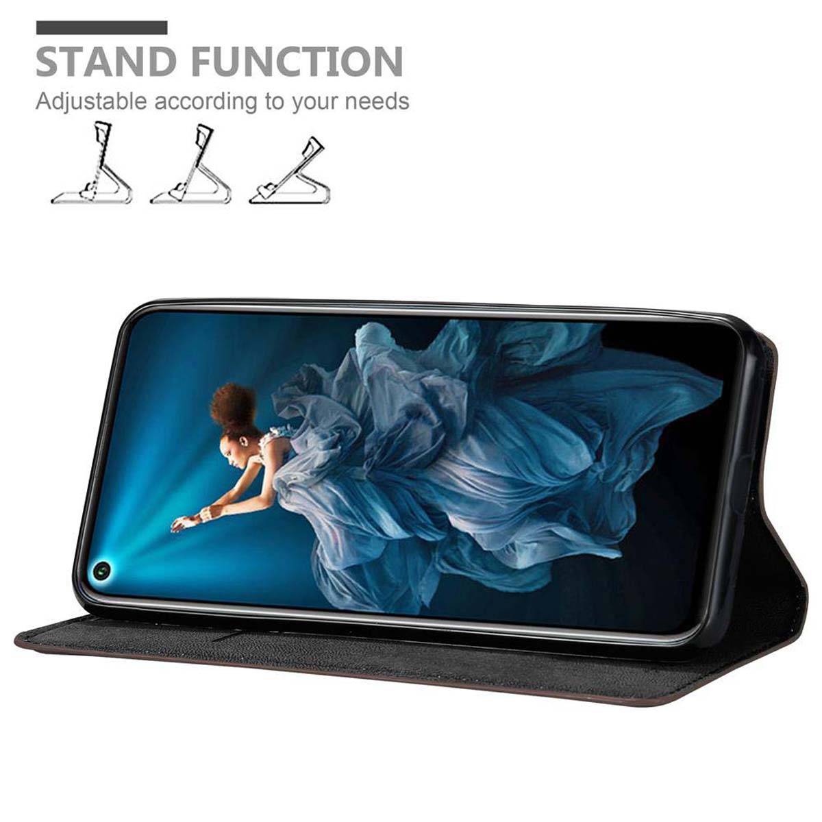 Cadorabo Hülle für Honor 20 / 20S / Huawei NOVA 5T Schutz Hülle in Braun Handyhülle Etui Case Cover Magnetverschluss