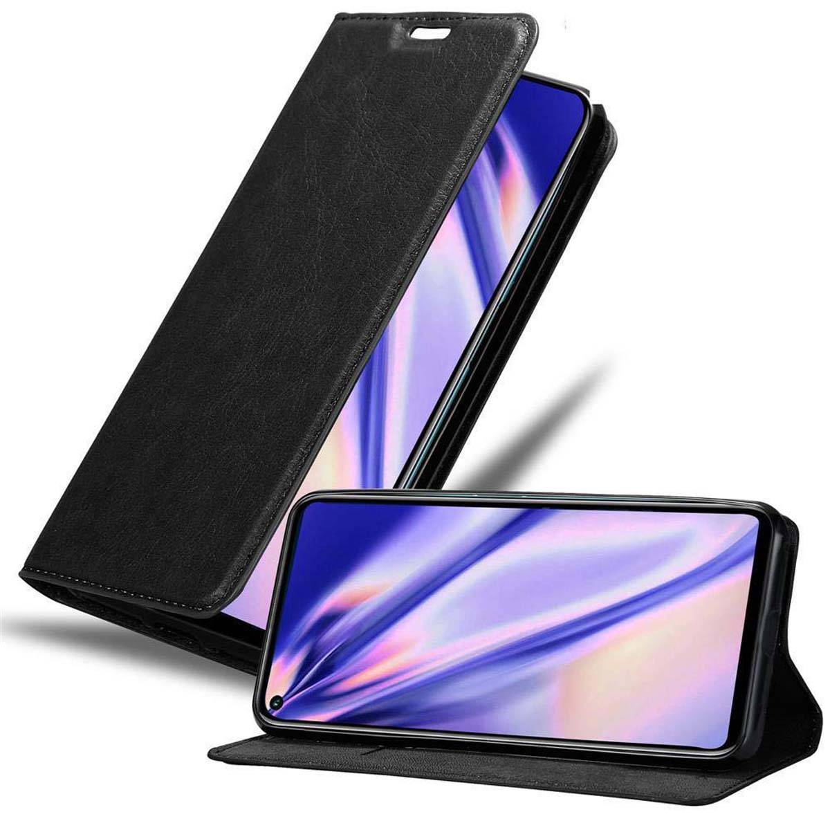 Cadorabo Hülle für Honor 20 / 20S / Huawei NOVA 5T Schutz Hülle in Schwarz Handyhülle Etui Case Cover Magnetverschluss