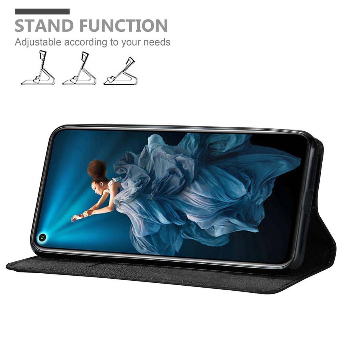 Cadorabo Hülle für Honor 20 / 20S / Huawei NOVA 5T Schutz Hülle in Schwarz Handyhülle Etui Case Cover Magnetverschluss