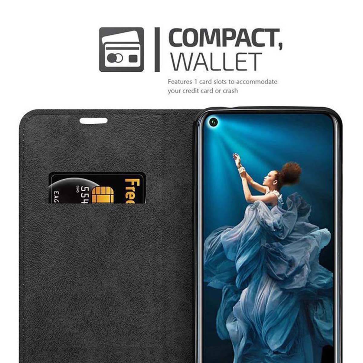 Cadorabo Hülle für Honor 20 / 20S / Huawei NOVA 5T Schutz Hülle in Schwarz Handyhülle Etui Case Cover Magnetverschluss
