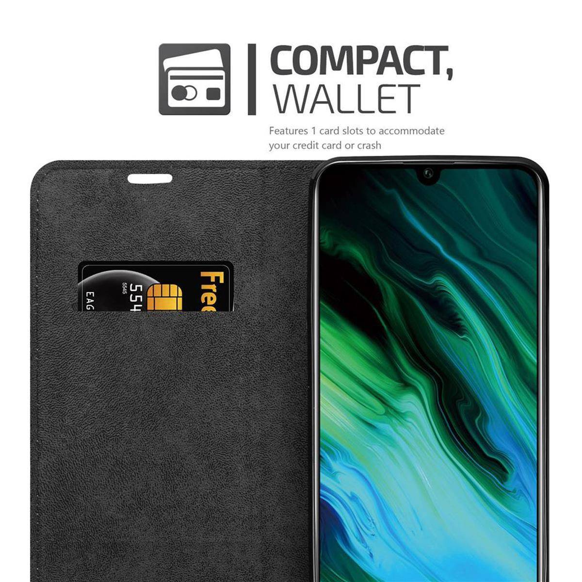 Cadorabo Hülle für Honor 20e Schutz Hülle in Braun Handyhülle Etui Case Cover Magnetverschluss