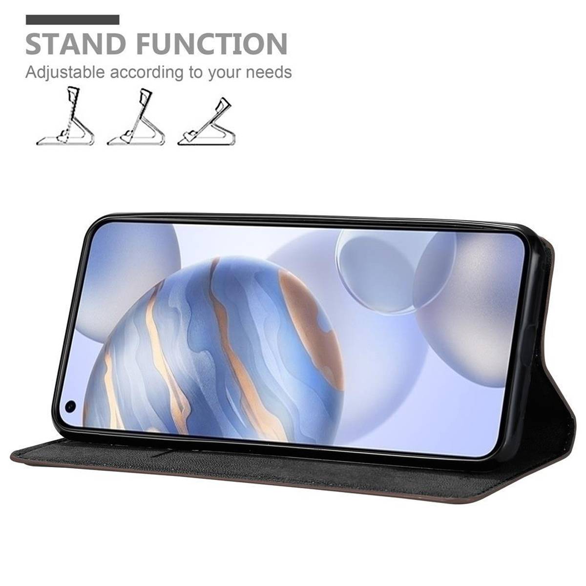 Cadorabo Hülle für Honor 30 Schutz Hülle in Braun Handyhülle Etui Case Cover Magnetverschluss