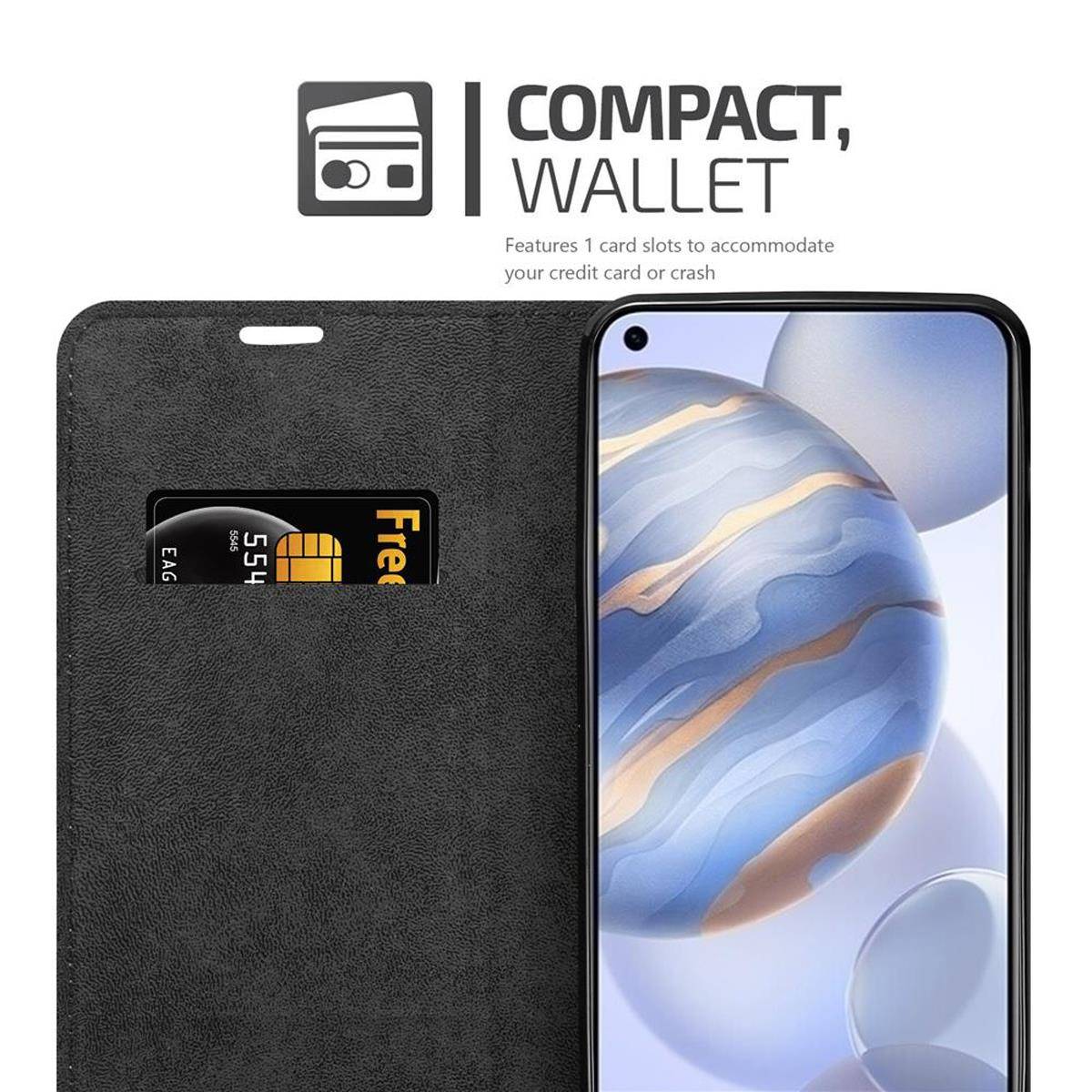 Cadorabo Hülle für Honor 30 Schutz Hülle in Schwarz Handyhülle Etui Case Cover Magnetverschluss
