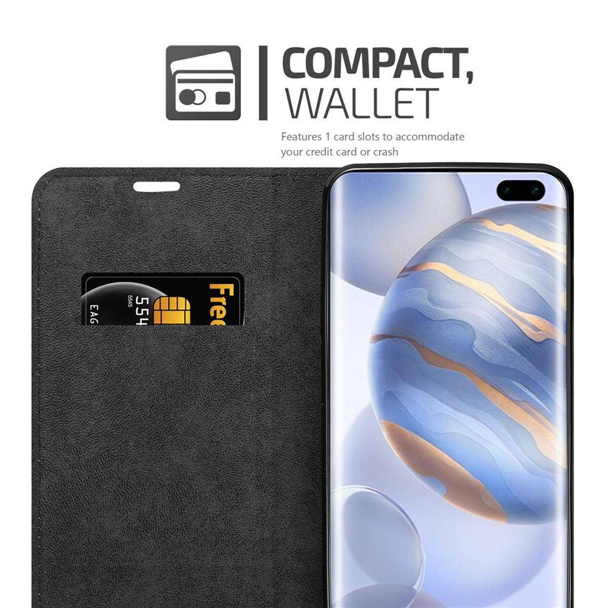 Cadorabo Hülle für Honor 30 PRO Schutz Hülle in Braun Handyhülle Etui Case Cover Magnetverschluss