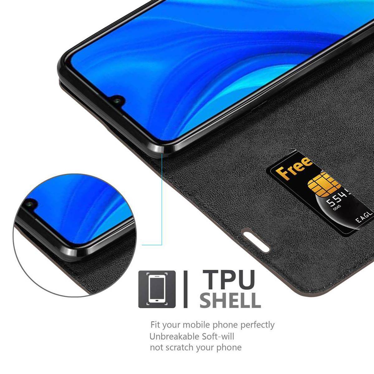 Cadorabo Hülle für Huawei P SMART 2020 Schutz Hülle in Braun Handyhülle Etui Case Cover Magnetverschluss