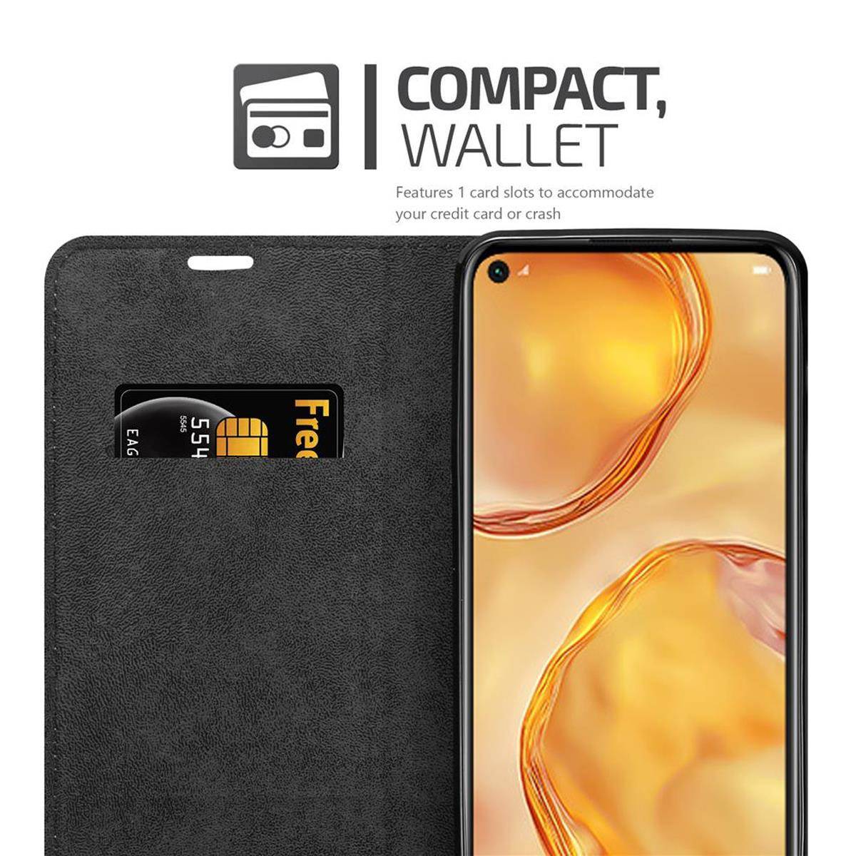 Cadorabo Hülle für Huawei NOVA 6 SE / P40 LITE / NOVA 7i Schutz Hülle in Schwarz Handyhülle Etui Case Cover
