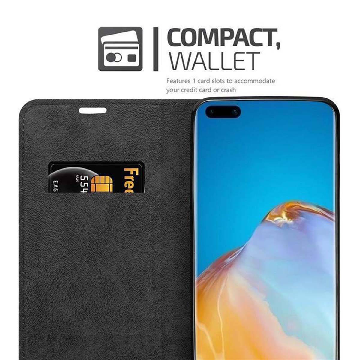 Cadorabo Hülle für Huawei P40 PRO / P40 PRO+ Schutz Hülle in Schwarz Handyhülle Etui Case Cover Magnetverschluss