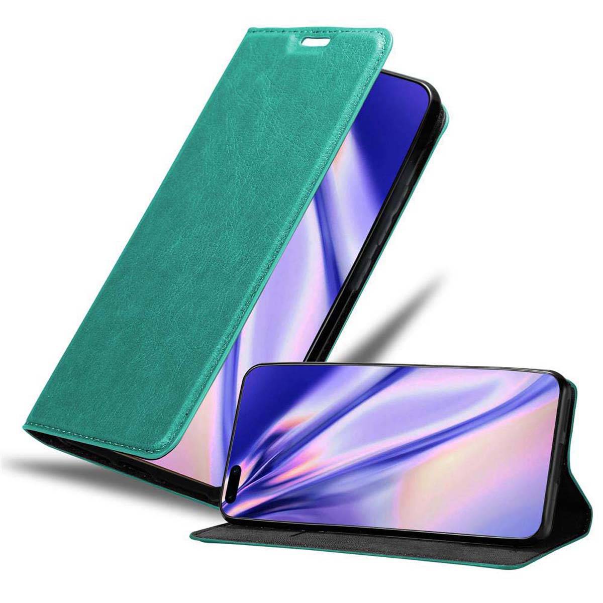Cadorabo Hülle für Huawei P40 PRO / P40 PRO+ Schutz Hülle in Türkis Handyhülle Etui Case Cover Magnetverschluss