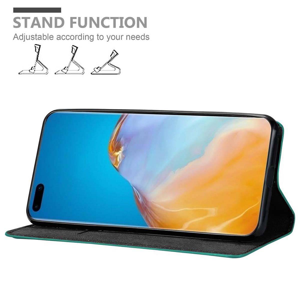 Cadorabo Hülle für Huawei P40 PRO / P40 PRO+ Schutz Hülle in Türkis Handyhülle Etui Case Cover Magnetverschluss