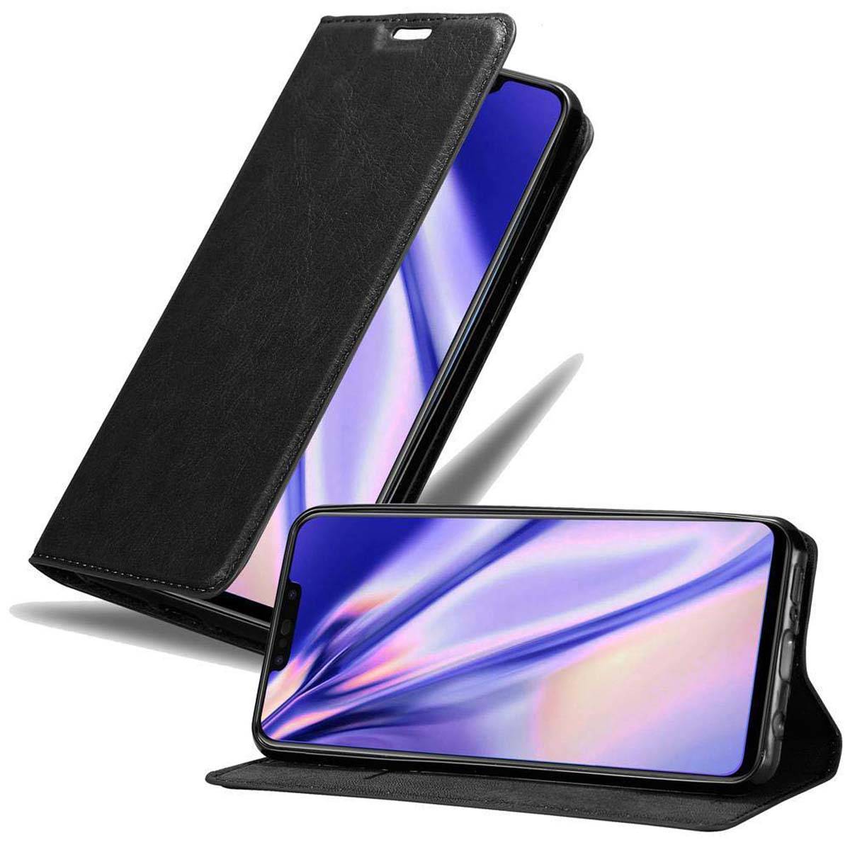 Cadorabo Hülle für Huawei P SMART PLUS 2019 Schutz Hülle in Schwarz Handyhülle Etui Case Cover Magnetverschluss
