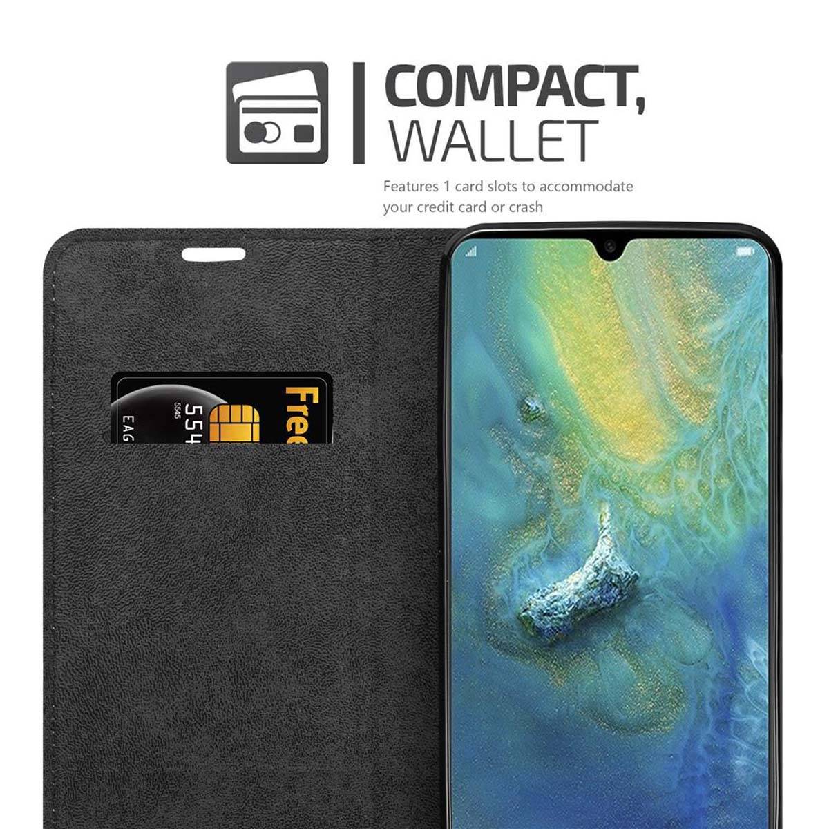 Cadorabo Hülle für Huawei MATE 20 X Schutz Hülle in Rot Handyhülle Etui Case Cover Magnetverschluss