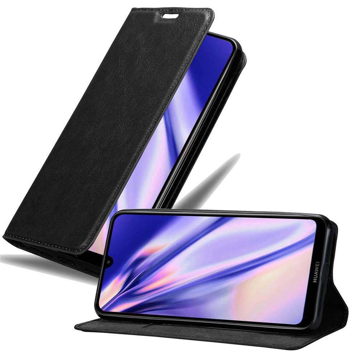 Cadorabo Hülle für Huawei Y7 2019 / Y7 PRIME 2019 Schutz Hülle in Schwarz Handyhülle Etui Case Cover Magnetverschluss