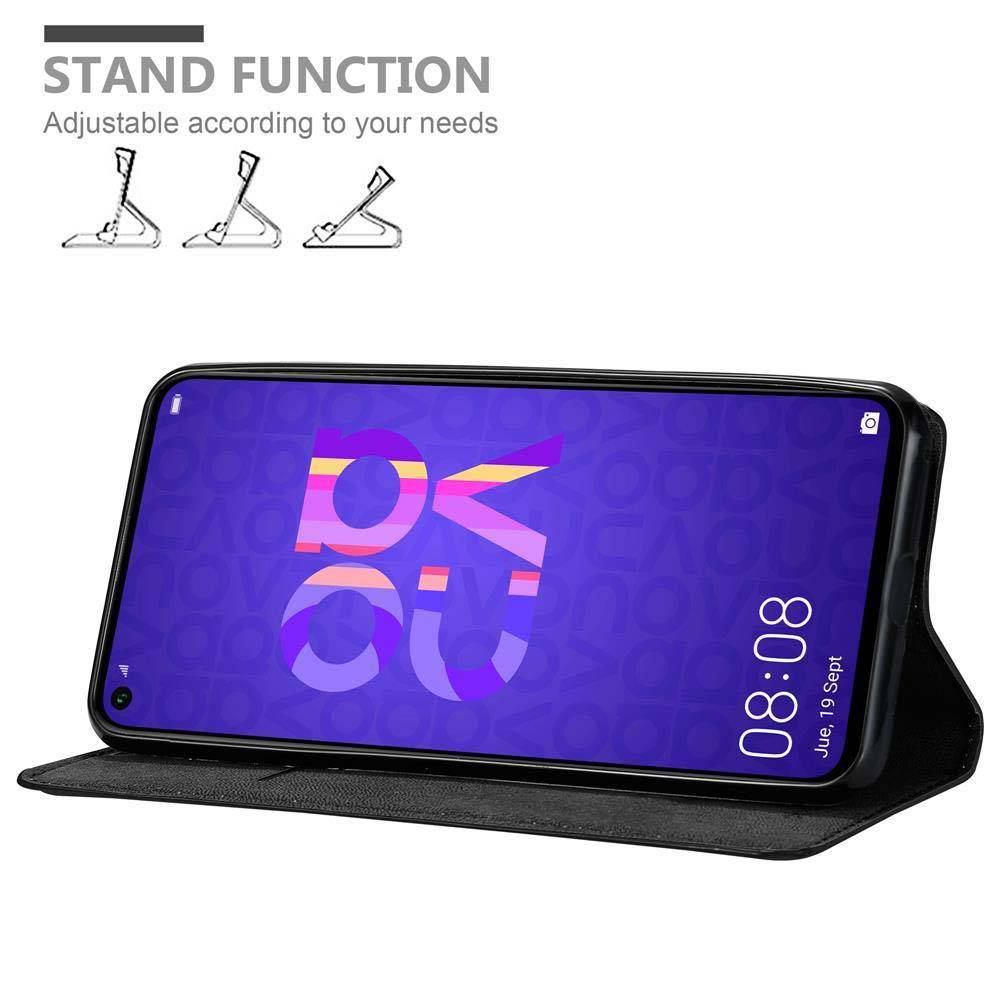 Cadorabo Hülle für Honor 20 / 20S / Huawei NOVA 5T Schutz Hülle in Schwarz Handyhülle Etui Case Cover Magnetverschluss