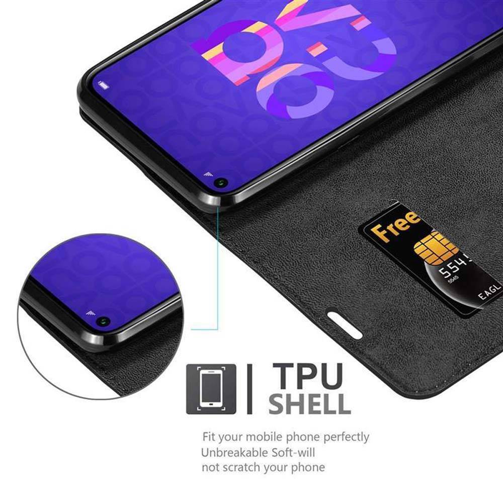 Cadorabo Hülle für Honor 20 / 20S / Huawei NOVA 5T Schutz Hülle in Schwarz Handyhülle Etui Case Cover Magnetverschluss