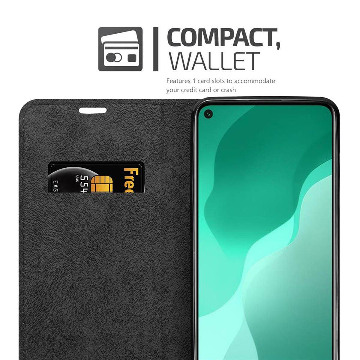 Cadorabo Hülle für Huawei NOVA 7 SE Schutz Hülle in Braun Handyhülle Etui Case Cover Magnetverschluss